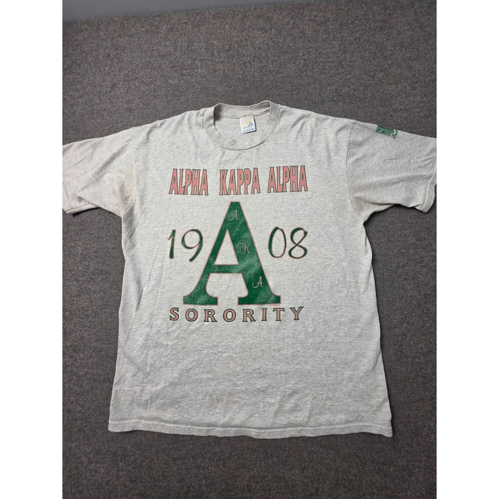 Vintage Alpha Kappa Alpha AKA Sorority Tee Jerzees T-Shirt Womens XL Gray